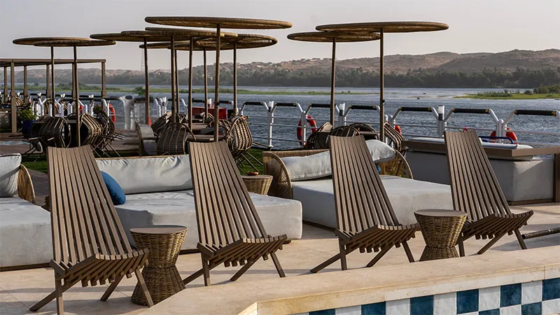 Sun deck of the Nile Azur Nile cruise